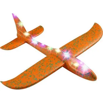 Hra na zahradu Svítící LED házecí letadlo 47x49 cm Oranžové