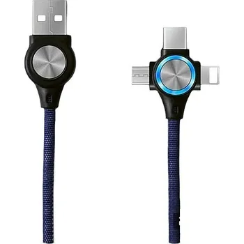 Grugen Nabíjecí a datový kabel 3v1 Micro USB + iPhone Lightning + USB-C