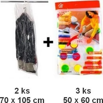 Úložný box Gacek Vakuové pytle 3 ks 50x60cm + 2 ks závěsné 70x105 cm