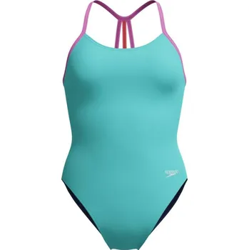 Dívčí plavky Speedo Solid Lane Line Back Arctic Glass 164cm