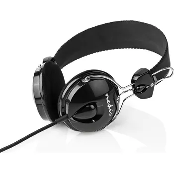 Sluchátka Nedis HPWD1104BK sluchátka přes uši, kabel 1.1 m, černá