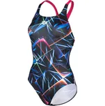 Dámské plavky Arena Women Swimsuit Swim Pro Back Allover Black/Multi/Freak Rose S - UK32