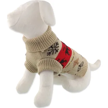 Obleček pro psa Dog Fantasy Winter Tale vánoční pletený se soby 55 cm