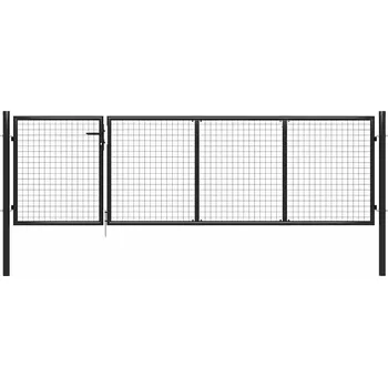 vidaXL Zahradní branka ocelová 350 x 75 cm [144322] Barva: antracitová