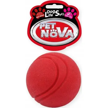 Hračka pro psa Míček pro psy Pet Nova tenisový červený s vůní hovězího masa 5 cm