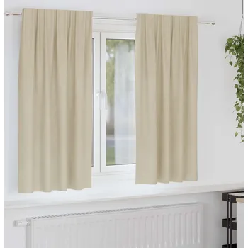 Roleta vidaXL Zatemňovací závěsy 2 pcs Krémová 140 x 175 cm samet [4107184]