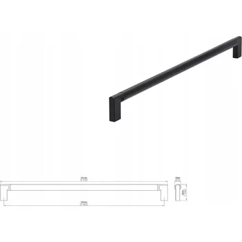 Nábytkové kování Nábytková úchytka SIRO 2565-334PB12PB12 černá matná