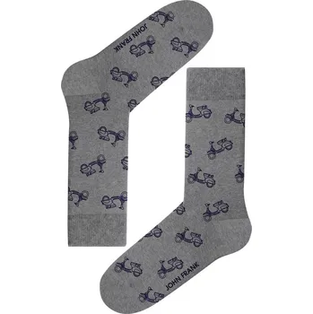 Pánská móda Ponožky John Frank JFLSEF14 šedá scooter velikost 40-45