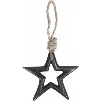 Vánoční ozdoba Kovová ozdoba na stromeček – grafitová HVĚZDIČKA