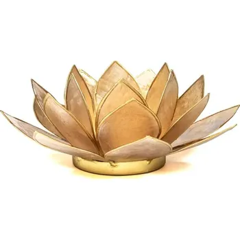 Svícen Mani Bhadra SVÍCEN LOTOS ZLATÝ 13,5CM