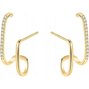 Náušnice Fraise pozlacené stříbrné náušnice S925 se zirkony, dvojité