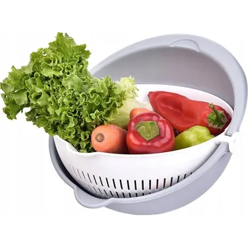 Cedník a síto Otočný cedník na salát a ovoce, kuchyňská mísa, sítko, cedník 25 cm VELKÝ