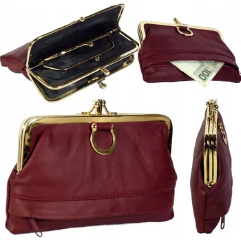 Univerzální kožená dámská peněženka na mince s klipem - velká