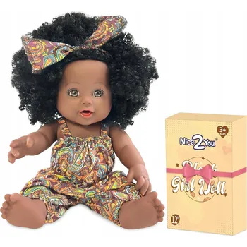 Panenka NICE2YOU Černá Panenka 30 cm pro holčičky s afro účesem, 2-5 let