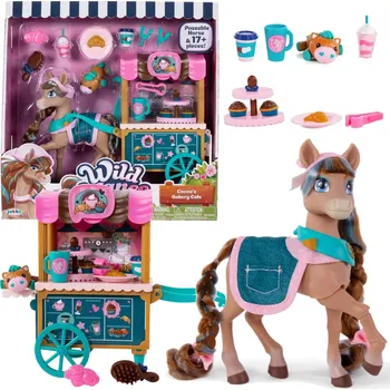 Figurka WILD MANES SADA KONÍK FIGURKA COCOA VOZÍK S KAVÁRNOU + PŘÍSLUŠENSTVÍ 20 KS.