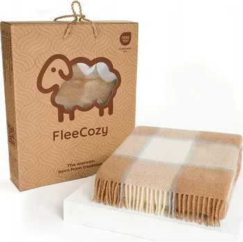 deka Elegantní vlněná deka 70% 140×200 cm, s třásněmi - šachovnice