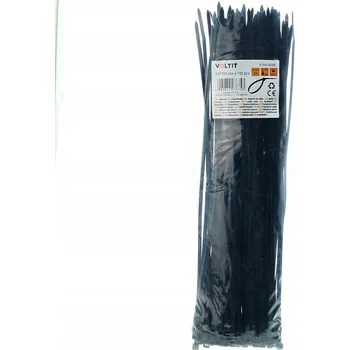 Stahovací páska Černé kabelové Hadicová spona 100 ks 3,6x300 mm