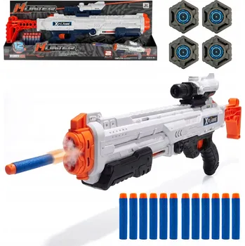 Dětská zbraň VELKÁ Pistole Raketomet na pěnové náboje SHOTGUN 60cm s TERČI