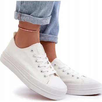 Dámské tenisky Dámské bílé látkové tenisky na platformě NEWS vel. 39