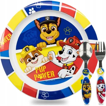 dětská jídelní sada SORRISINI Sada Nádobí pro Děti Tlapková patrola Nerezová Ocel