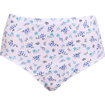 Kalhotky Bavlněné kalhotky do pasu PS 1710 lístky bílá velikost 4XL-58/60