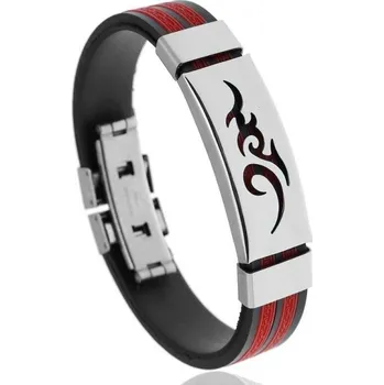 Náramek Pánský silikonový náramek H628 červená