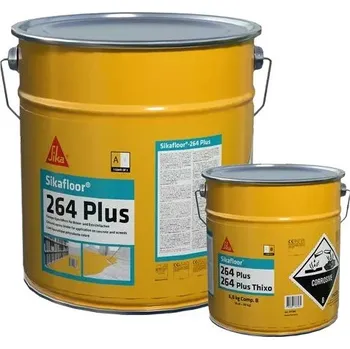 Stavební pojivo Sika Sikafloor®-264 Plus · Hladká epoxidová stěrka a nátěr · RAL 7032 (štěrková šedá) / 295kg (AB)