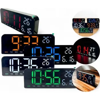 Hodiny DIGITÁLNÍ LED BUDÍK, MODERNÍ STOLNÍ HODINY, ELEKTRONICKÉ ZEGAR CYFROWY