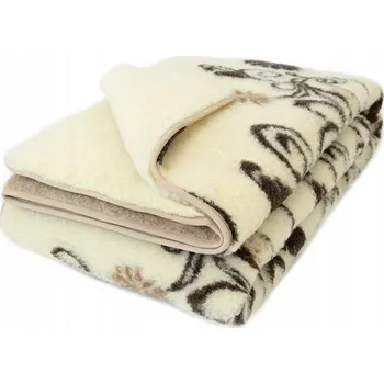 přikrývka Vlněná přikrývka merino 100x150 Sofio krémová hnědá ornamenty