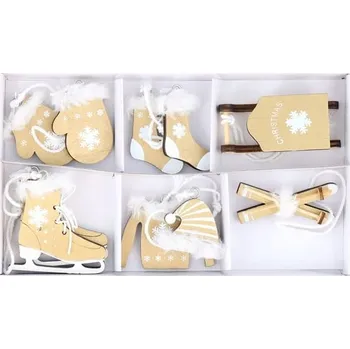 Vánoční dekorace Dřevěné ozdoby na vánoční stromeček 10 Ks. Vánoční dekorace vánoční baňky svátky