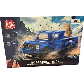 ostatní stavebnice ELEFUN Stavebnice Dálkově ovládané terénní auto 598 dílů MODRÉ