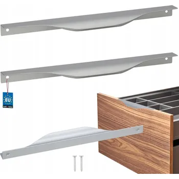 Nábytkové kování SADA 2X NÁBYTKOVÁ ÚCHYTKA STŘÍBRNÁ 256 MM NA NÁBYTEK SKŘÍNĚ ZÁSUVKY