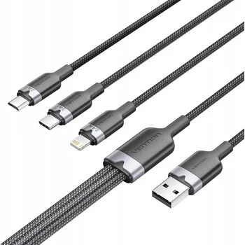 Datový kabel Sada kabelů USB - USB typ C / microUSB / Lightning Vention