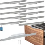 SADA 10X NÁBYTKOVÁ ÚCHYTKA HRANOVÁ STŘÍBRNÁ 256MM PRO NÁBYTEK SKŘÍNĚ ZÁSUVKY