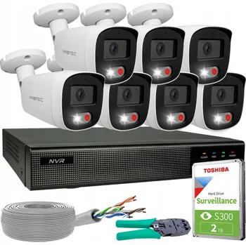 Bezpečnostní kamera Sada monitoringu 7 IP kamer 4K 8MP POE IR Mikrofon Detekce HDD 2TB