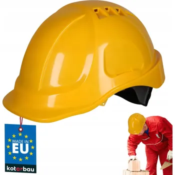 OCHRANNÁ PŘILBA ŽLUTÁ STAVEBNÍ HELMA PRACOVNÍ NASTAVITELNÁ BEZ POPRUHU VĚTRANÁ