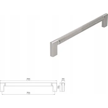 Nábytkové kování Nábytková úchytka SIRO 2457-206ZN27ZN27, vzhled nerezové oceli