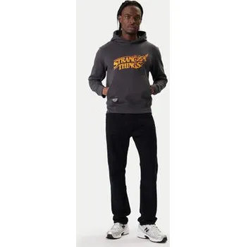 Pánská mikina Jack & Jones Mikina Stranger Things 12291655 Šedá Relaxed Fit L