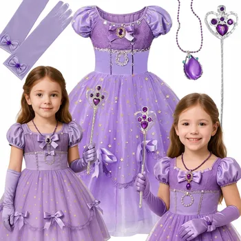 Karnevalový kostým KOSTÝM PRINCEZNA ZOSIA SOFIA ŠATY ZOSI KOSTÝM NA KARNEVAL 122 128 CM