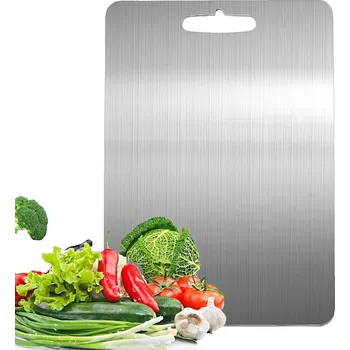 Kuchyňské prkénko OCELOVÉ PRKÉNKO NA KRAJOVÁNÍ 46X30CM – BEZ BPA, NA MASO, ZELENINY A PEČIVO