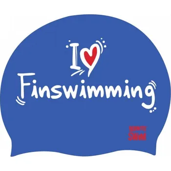 Plavecká čepice BornToSwim I Love Finswimming Cap Modrá
