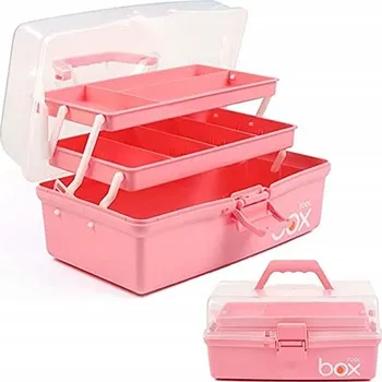 Úložný box CREAHAUS Růžový Organizér do Skříňky se 3 Policemi 30 cm