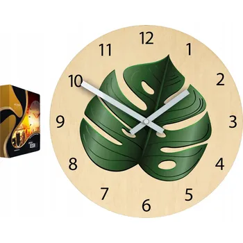 Hodiny Nástěnné hodiny Bříza ve tvaru listu Akrylový tropický list Kulatý