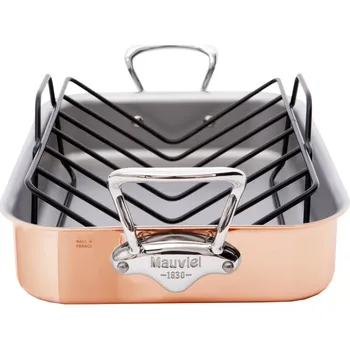 pekáč Mauviel Měděný pekáč s nerezovými uchy a roštem, M’héritage 150 S, 30 x 22 cm 611730