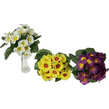 umělá květina Primule kytice 22 cm mix barev Barva: Žlutá