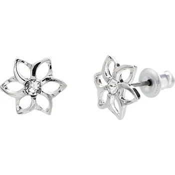 Náušnice JSB bijoux s.r.o. Náušnice puzety z bižuterní slitiny květ s krystalem Swarovski Crystal