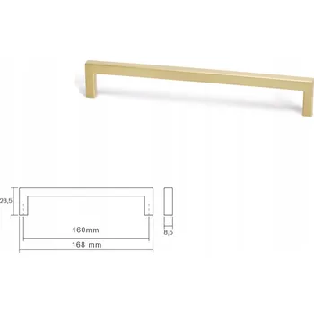 Nábytkové kování Nábytková úchytka VIEFE 0056 U 160 mm zlatá mosaz