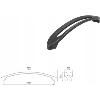 Nábytkové kování Nábytková úchytka SIRO 2374-180ZN78 efekt tepaného železa