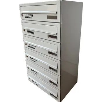 Poštovní schránka M37/6 modulová schránka 6ks jmenovka + perforace RAL 9006 / Stříbrná