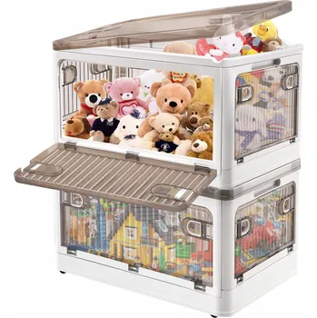 Úložný box PLASTOVÁ ÚLOŽNÝ BOX O OBJEMU 28 L, 2 KUSY NA HRAČKY S KOLEČKY